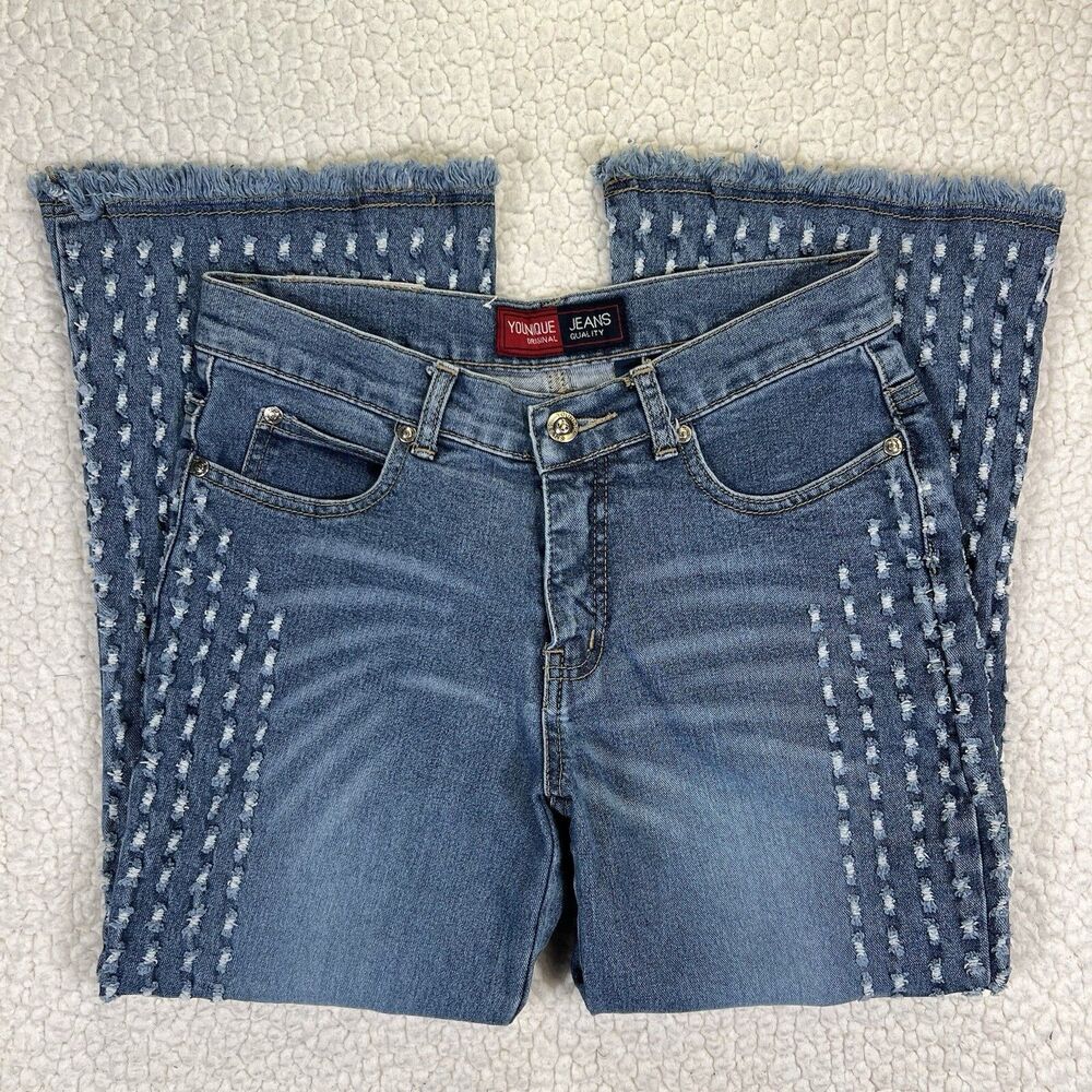 Younique‎ Jeans Capri Women's 3 (28x22) Cropped Stretch Boho Y2K Festival